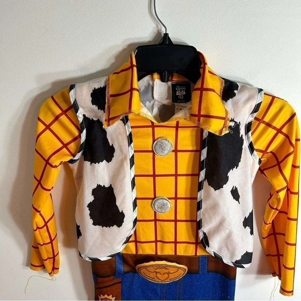 Disney Toy Story Woody Costume Bodysuit Sz 4-6 Boys Kids Halloween Union Suit - Picture 4 of 7